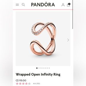 Pandora Open Wrapped Infinity Ring in Rose Gold